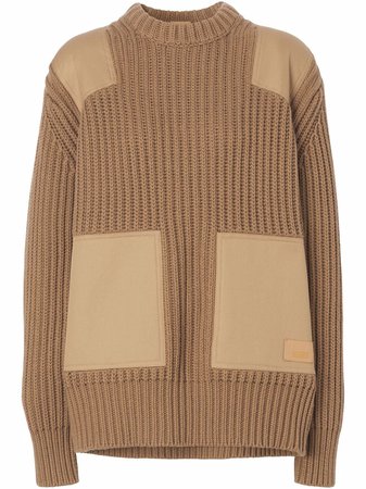 Shop Burberry contrast-panel jumper with Express Delivery - FARFETCH