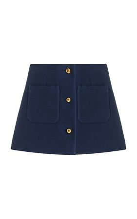 Buttoned Wool-Silk Twill Mini Skirt By Prada | Moda Operandi
