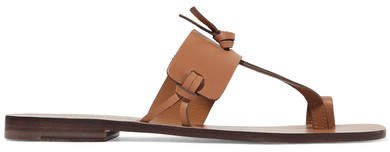 Knotted Leather Sandals - Tan