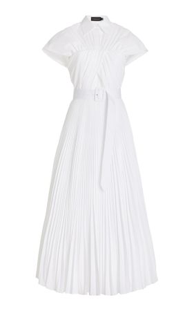 Draped Cotton Midi Shirt Dress By Brandon Maxwell | Moda Operandi
