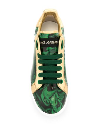 Dolce & Gabbana Portofino printed logo sneakers green CK1544AJ550 - Farfetch