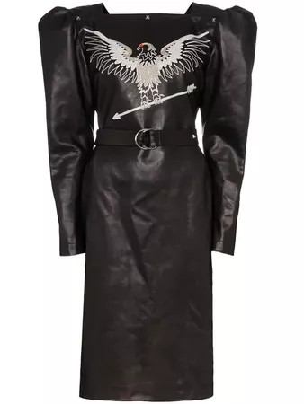 Montana Embroidered Leather Dress - Farfetch