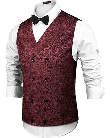 Amazon.com: Coofandy Mens Formal Fashion Layered Vest Waistcoat Dress Vest, Black, Medium : Clothing, Shoes & Jewelry