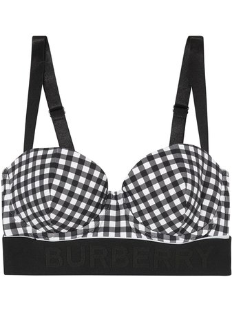 Burberry Logo-Tape Gingham Bikini Top Ss20 | Farfetch.com