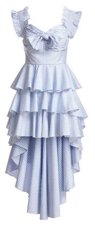 striped ruffle dress