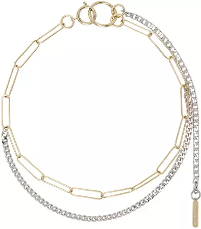 Justine Clenquet: Silver & Gold Pixie Necklace | SSENSE