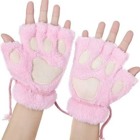 pink cat gloves