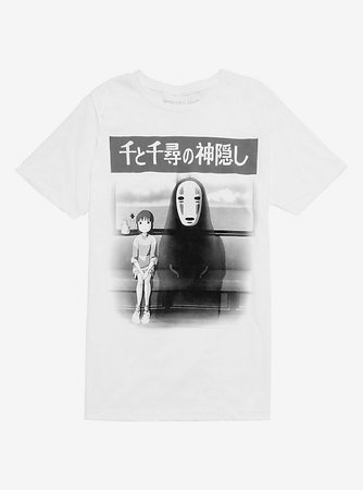 Studio Ghibli Spirited Away Black & White Train Ride T-Shirt