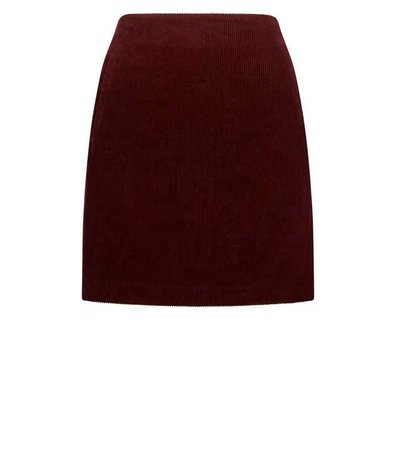 Burgundy Corduroy Mini Skirt | New Look