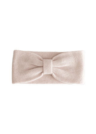Other Stories Cashmere Knit Bow Headband - Light Pink - Headbands - & Other Stories