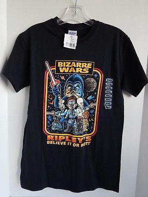 NEW Ripley's Believe It or Not BIZARRE WARS Star Wars Parody Shirt Small Black | eBay
