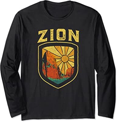 Amazon.com: Zion National Park Utah Long Sleeve Shirt - Retro Vintage : Clothing, Shoes & Jewelry