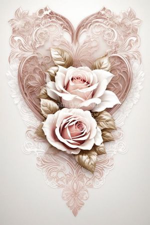 Lacy Flowery Hearts ART