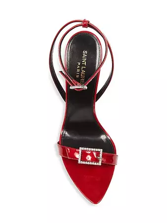Shop Saint Laurent Claude Sandals In Patent Leather | Saks Fifth Avenue