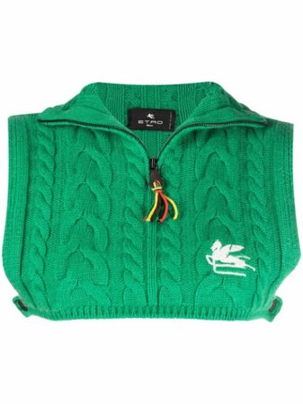 ETRO cropped cable-knit vest - FARFETCH