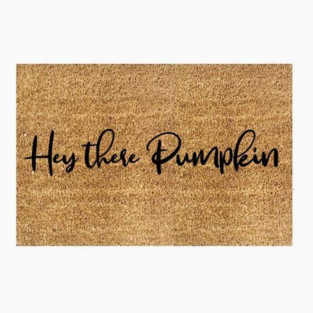 Amazon.com: Hey there Pumpkin doormat | Cute Fall Doormat | Cute Pumpkin doormat by BeaWOODtiful: Handmade