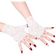 White Lace Finger-less Gloves