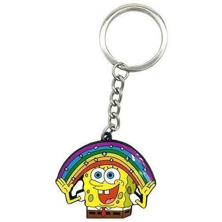 cute spongebob rainbow keychain