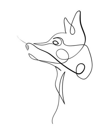 Wolf Line Art Drawing (NARI REPRESENTATIVE ANIMAL)