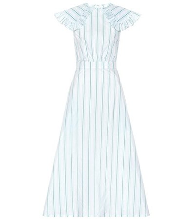 Striped cotton and silk dress