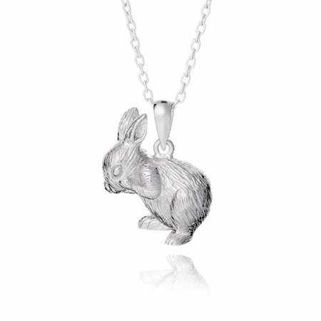 silver bunny rabbit necklace