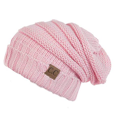 H-6100-29 Funky Junque Oversized Slouchy Beanie - Pale Pink at Amazon Women’s Clothing store: