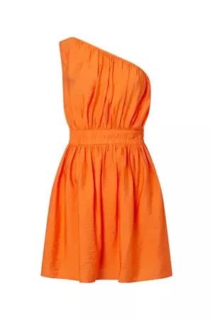 Faron Drape One Shoulder Mini Dress Mandarin Orange | French Connection US