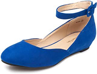Royal Blue Ankle Strap Flats