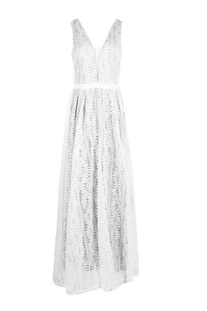 Boutique All Lace Plunge Neck Maxi Dress | Boohoo