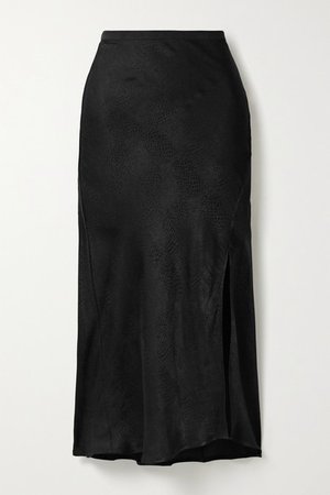 Anine Bing | Dolly satin-jacquard midi skirt | NET-A-PORTER.COM