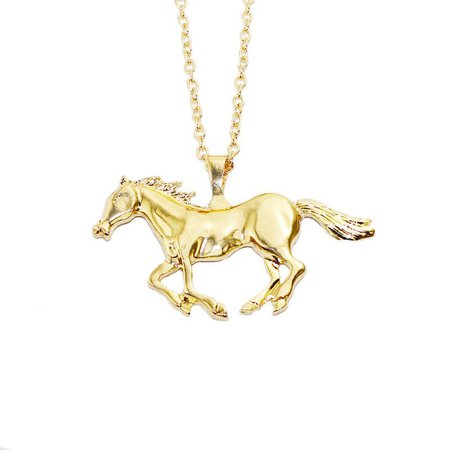 Horse necklace gold
