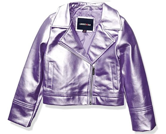 lavender shiny leather jacket