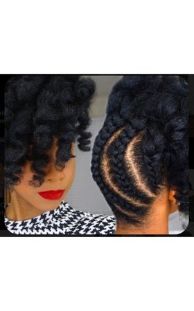 braid natural updo black woman
