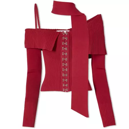 House Of Sunny One Love Rib Knit Top Blood Red | END.