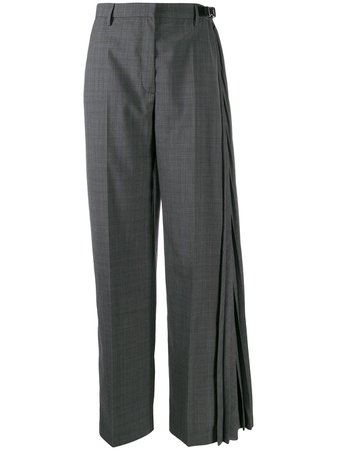 Prada Checked Pleated Detail Tailored Trousers | Farfetch.com