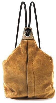 Leather-trimmed Suede Backpack