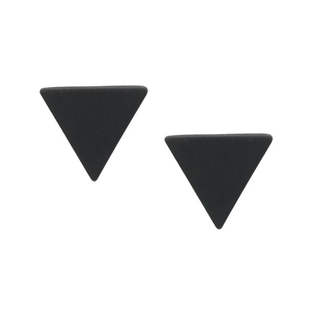 Black Triangle Stud Earrings