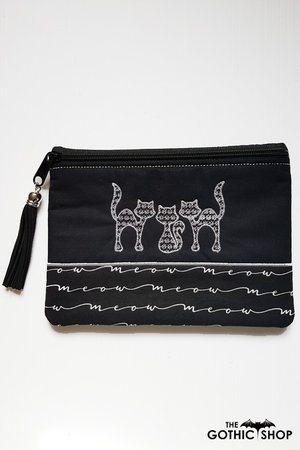 Cat Trio Gothic Pencil Case | Makeup Bag | Gifts & ware