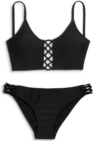 black criss cross bikini