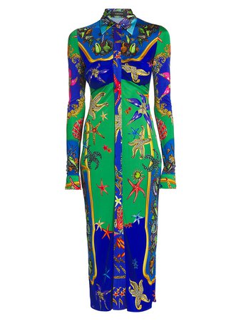 Versace Trésor De La Mer Midi Dress | SaksFifthAvenue