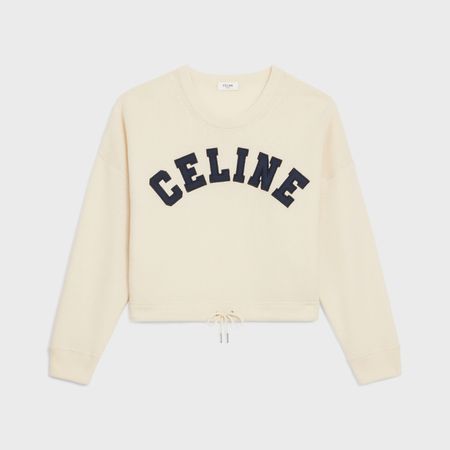 Celine athletic sweater in Cashmere wool - Off White | CELINE