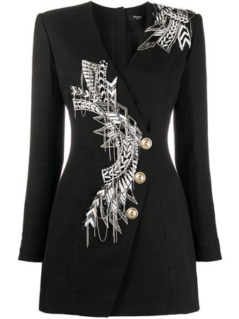 Balmain beaded-embellished Blazer Style Dress - Farfetch
