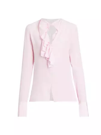 Shop Victoria Beckham Romantic Ruffle Silk Blouse | Saks Fifth Avenue
