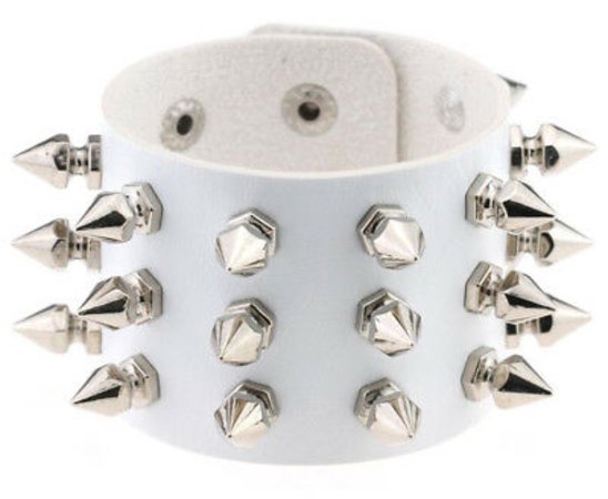 white spike wrist cuff bracelet