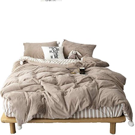 Duvet Cover Set Ivory Stripe Pattern Luxury and Lightweight Comforter Quilt Cover 4 Piece Plush Shaggy Bedroom Decoration Bed Set Twin: Amazon.ca: Home & Kitchen