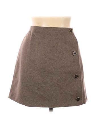 PrAna Solid Brown Taupe Wool Skirt Size 10 - 38% off | thredUP