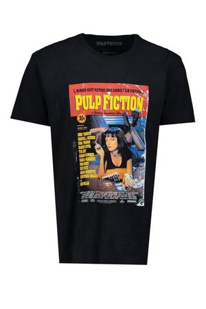 Pulp Fiction Oversized Washed License Tee | Boohoo