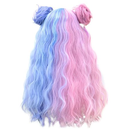 Pink blue wig