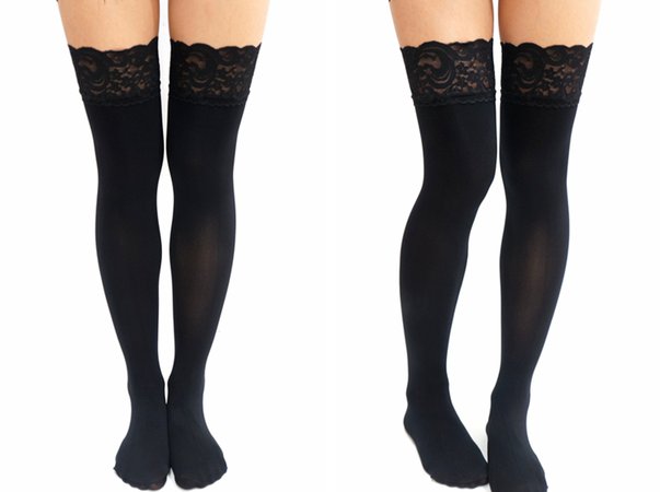 Thick Lace Thigh / Knee High Stockings / Socks from Sandysshop