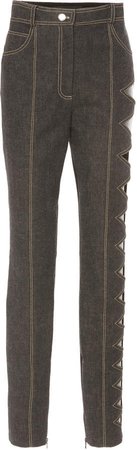 David Koma High-Waisted Cutout Jeans Size: 6